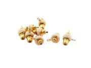 Audio Amplifier Chassis Mount RCA Female Jack Socket Connector Gold Tone 8pcs