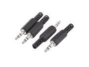 4pcs Plastic Head 3.5mm Male Stereo Jack Plug Audio Cable Connector for Earphone