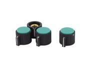 Green Top 6mm Dia Shaft Plastic Rotary Encoder Control Knob Cap Black 4Pcs