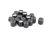 16pcs 6mm Hole Dia Metal Lamp Dimmer Rotary Switch Knob Control Cover Black