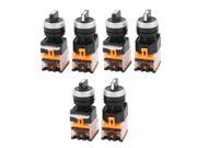 Unique Bargains 6PCS AC 660V 10A NO NC NO 4 Pin DPST 3 Position Rotary Selector Switch