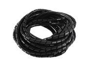 Unique Bargains 8M 25ft 8mm Black Flexible Wire Spiral Wrap Sleeving Band Tube Cable Protector