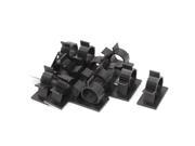 12 Pcs Self adhesive Cord Cable Tie Clamp Sticker Clip Holder Black 20.1mm
