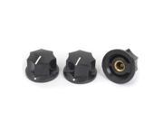 3pcs 6mm Knurled Shaft Hole Plastic Nonslip Potentiometer Control Rotary Knobs