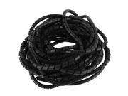 Unique Bargains 12Meters 40ft Long 8mm Black Flexible Wire Spiral Wrap Cable Sleeving Band Tube