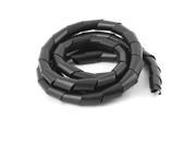 1.8M Long 14mm Dia Black Spiral Wrapping Band Cable Manager