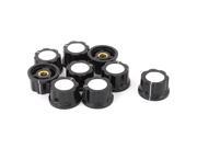 9 Pcs 27mm Top Rotary Knobs for 6mm Dia. Shaft Potentiometer Black Silver Tone