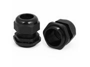 32mm Thread Dia Plastic Cable Joint Connector Gland 16mm 21mm Black 2pcs