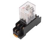 JFX 13F AC 110V Coil Power Relay 8 Pin DPDT 35mm DIN Rail Mounted w Socket