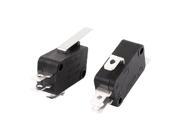 2 Pcs 250VAC 16A 125VAC 15A Long Lever SPDT Momentary Micro Limit Switch Black