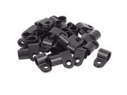 30Pcs Black Plastic R Type Cable Clip Clamp for 9mm Dia Wire Hose Tube
