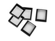 5 Pcs Clear Black Silicone Waterproof Rocker Switch Protect Cover Rectangle Cap