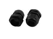25mm Thread Dia Plastic Cable Joint Connector Gland 12mm 15mm Black 2pcs