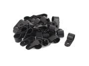 30Pcs Black Plastic R Type Cable Clip Clamp for 12mm Dia Wire Hose Tube