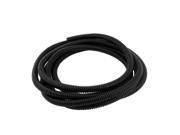 13mm OD Black Plastic Corrugated Cable Tube Bellows Hose Wire Protector 2.8M