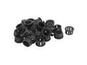 30pcs 16mm Mounted Dia Snap in Cable Bushing Grommet Protector Black