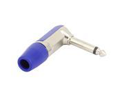 L shaped 6.35mm Male Audio Cable Adapter Right Angle Solder Connector Blue