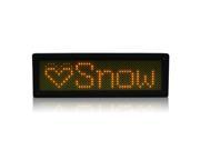 LED Badge Digital Scrolling Message Sign Display Rechargeable US plug Yellow
