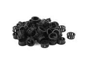 60pcs 20mm Panel Hole Black Cable Harness Protector Snap Locking Bushing Grommet