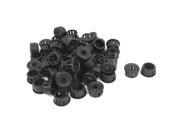 60pcs 16mm Mounting Hole Black Plastic Snap in Cable Wire Hose Pipe Bushing