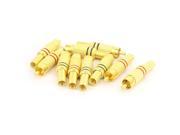 10Pcs Metal Spring RCA Male Plug Jack Audio Cable Connector Adapter Gold Tone