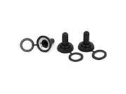 3 Pcs 11mm Thread Toggle Switch Rubber Water Proof Cover Black
