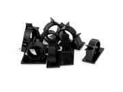 9 Pcs Self adhesive Rope Cable Tie Clamp Sticker Clip Holder Black 25.4mm