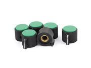 Green Top 6mm Dia Shaft Plastic Rotary Encoder Control Knob Cap Black 6Pcs
