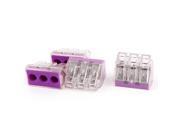 4Pcs PCT 103 3 Port Purple Push in Wire Connector for 2.5 6mm2 Wire