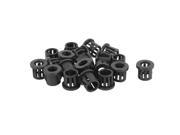 20pcs 10mm Mounted Dia Snap in Cable Bushing Grommet Protector Black