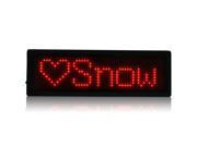 LED Badge Digital Scrolling Message Name Sign Display Rechargeable US plug Red