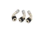 3 Pcs Alloy Angled Tubeless Tyre Valve Stem Adapter w Dust Caps for Car Auto