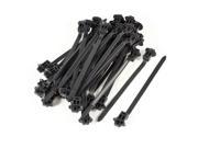 40 Pcs 165mm x 7mm Deep Gray Nylon Push Mount Cable Wire Cord Zip Ties Straps