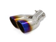 62mm Dia Double Outlet Stainless Steel Silencer Exhaust Muffler for Car