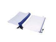 Unique Bargains Plastic Zip Up Office School A4 Size Paper Document File Bag Blue White 12pcs