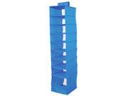 Foldable 9 Compartments Clothes Underwear Organizer Storage Box Blue