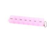 Unique Bargains Weekly 7 Day Pill Box Tablet Holder Organizer Container Dispenser Case Pink