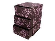 3 Collapsible Fabric Drawer Cloths Toys Storage Box Containers Organiser Unit
