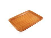 Unique Bargains Restaurant Plastic Wood Grain Pattern Rectangle Shaped Food Dinner Serving Tray