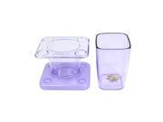 Unique Bargains Home Washroom Plastic Two Layer Toothbrush Toothpaste Holder Rack Purple