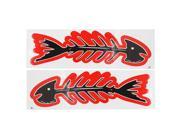 Red Black Fish Bone Pattern Design Car Exterior Body Self Adhesive Sticker 2pcs