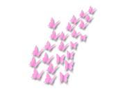 Home TV Background Decor 3D Butterfly Shaped Wall Sticker Decal Pink