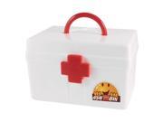 Household White Plastic Rectangle Medicine Chest Container First Aid Box