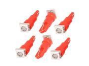 6 Pcs T5 5050 1 SMD Red LED Wedge Map Dome Roof Light Bulb Lamp Internal
