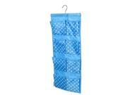 Dots Patten Wall Door Closet 8 Pockets Hanging Storage Bag Case Blue