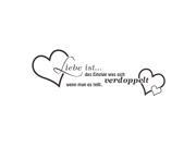 Hearts German Pattern Bedroom Decoration Mural Art Decal Quote Wall Sticker 57x22cm