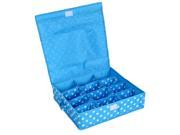 Household Dots Pattern 12 Compartments Storage Bag Packing Case Blue
