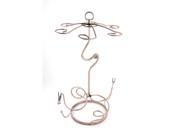 Unique Bargains Metal Tabletop 6 Wine Glass Drying Rack Holder Support Stand Champagne Color