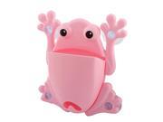 Household Frog Design Suction Cup Toothbrush Toothpaste Holder Rack Pink