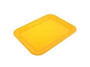 Unique Bargains Plastic Rectangle Shaped Food Pizzeria Dinner Serving Tray Yellow 13 Length